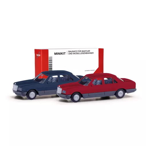 Mercedes-Benz Classe S W126 - Bleu & Rouge - Herpa 013727-004 - 1/87 