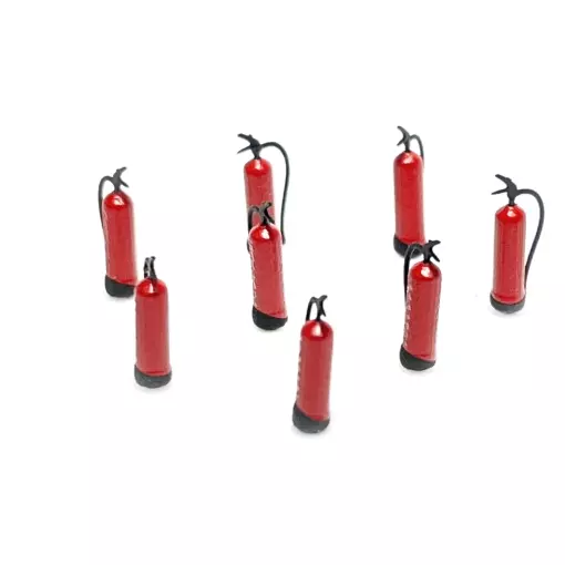 Lot de 8 extincteurs - 87TRAIN 221017 - HO 1/87