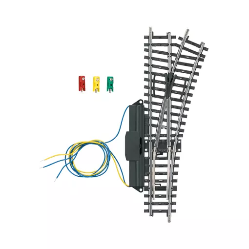 Aiguillage à droite non ballasté - Marklin 2263 - 22° 30' - HO 1/87 - Code 83 - Voie K - 3R