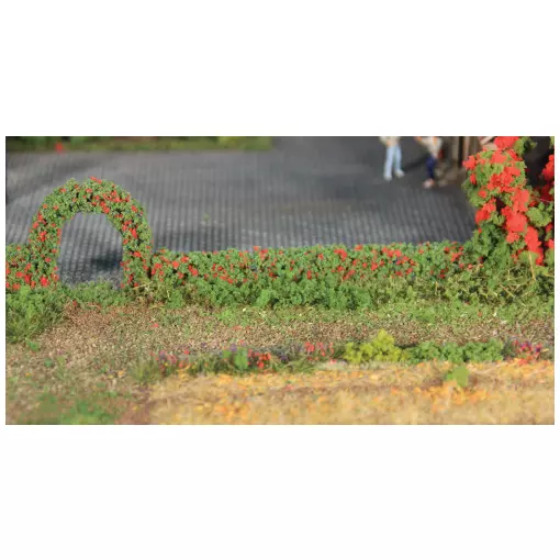 2 haies de rosiers flexibles 7 x 7 mm, chacune de 50 cm de long - Heki 11806 - Échelle universelle