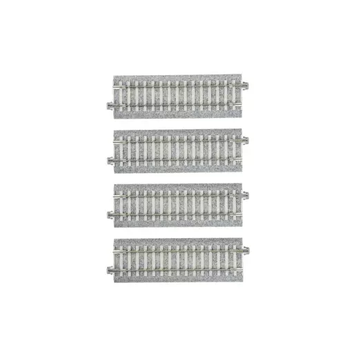 4 rails droits Unitrack (S123PC) CS 123 mm - Kato 2-141 - HO 1/87 