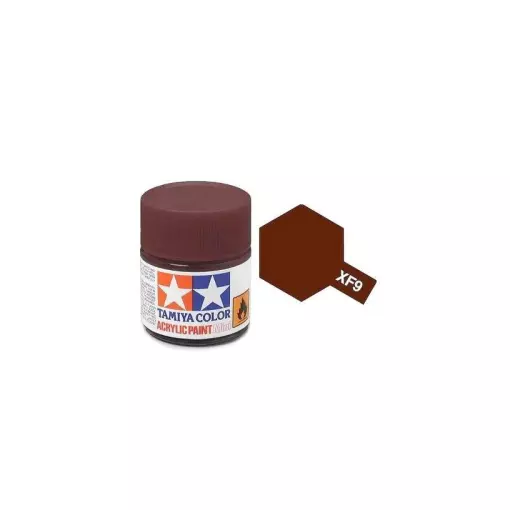 Peinture acrylique en pot - Rouge Sombre MAT XF9 - TAMIYA 81709 - 10ml
