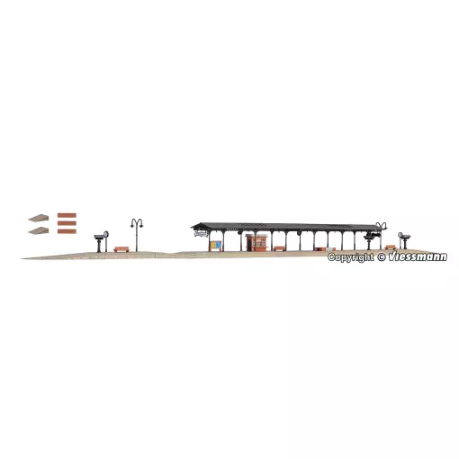 Quai de gare couvert Baden-Baden - Vollmer 47504 - N 1/160 - 65 x 35 x 45 mm