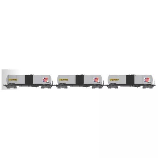 Set de 3 wagons citernes ANF "TOTAL/SIMOTRA" - REE WB941 - SNCF - HO 1/87 - EP V