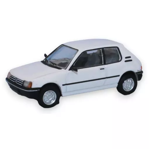 Voiture Peugeot 205 XR - SAI 1725 - HO : 1/87 - blanc banquise