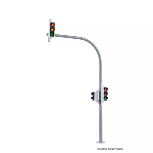 set of 2 arched road lights with LED pedestrian light VIESSMANN 5094 - HO 1/87