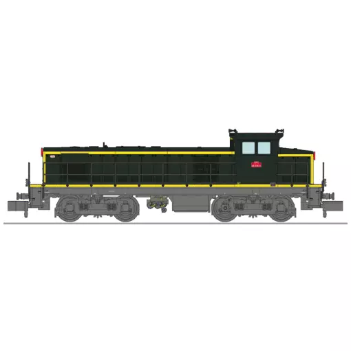 Locomotive diesel BB 63933, livrée vert 301, châssis gris, plaques en relief, dépôt de Nantes - Ree Modèles NW364S - N 1/160 - SNCF - Ep IV - Digital sound - 2R