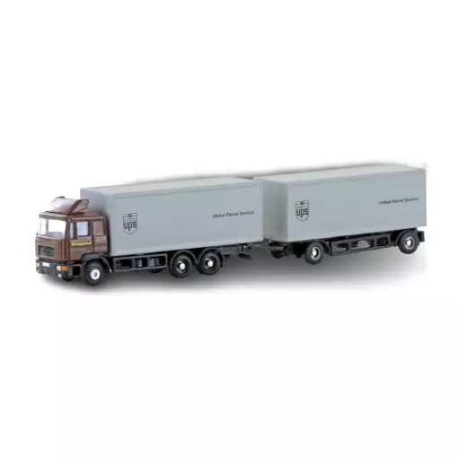 Camion MAN F90 et remorque fourgon à 3 essieux - HOBBY 66 / LEMKE 4602 - N : 1/160