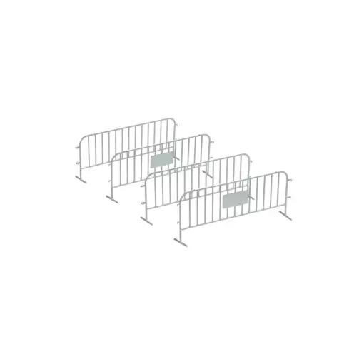 Set of 4 traffic barriers| - Colour Silver - 87TRAIN 22204 | HO 1/87