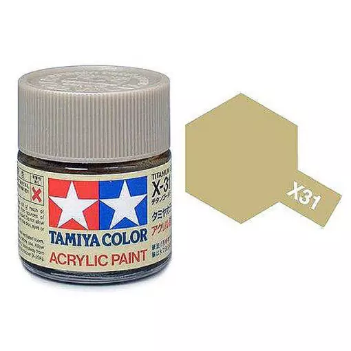 Peinture acrylique en pot - Titane Doré Brillant X31 - TAMIYA 81531 - 10ml