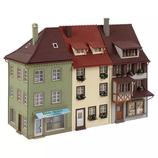 Three Semi-detached Houses - Faller 130708 Scale HO 1/87