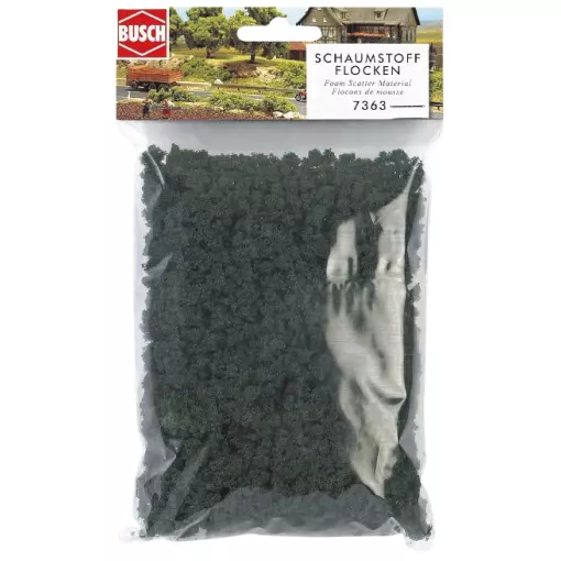 Sachet de Flocons de Mousse - Vert - Busch 7363 - Toutes Echelles 