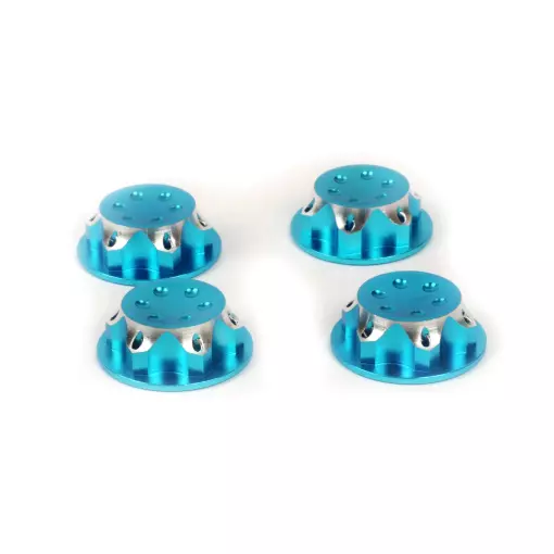 Ecrous borgne alu 17mm bleu (4p) - T2M T422624B - 1/8