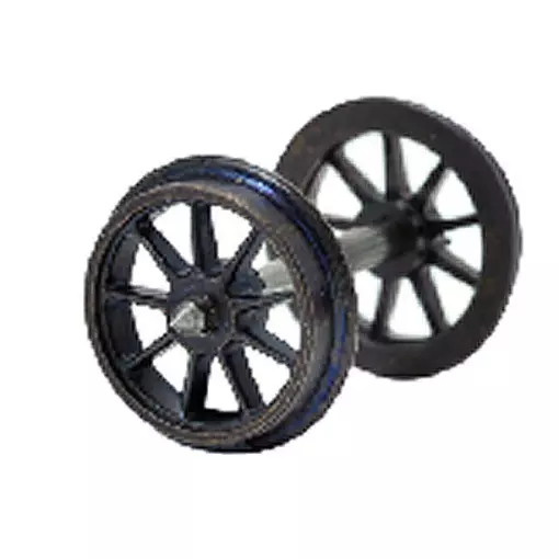 Set de 2 essieux avec roues à rayons D 1050