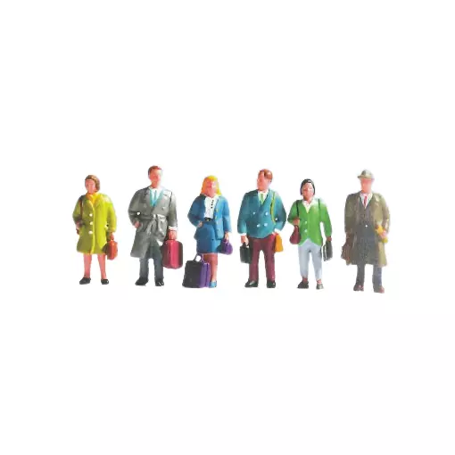 Set van 6 reizende figuren in zakelijke kleding SAI 332 - HO : 1/87