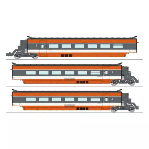 TGV PSE 3 éléments - Ree Modèles TGV002SAC - HO 1/87 - SNCF - Ep IV - 3R