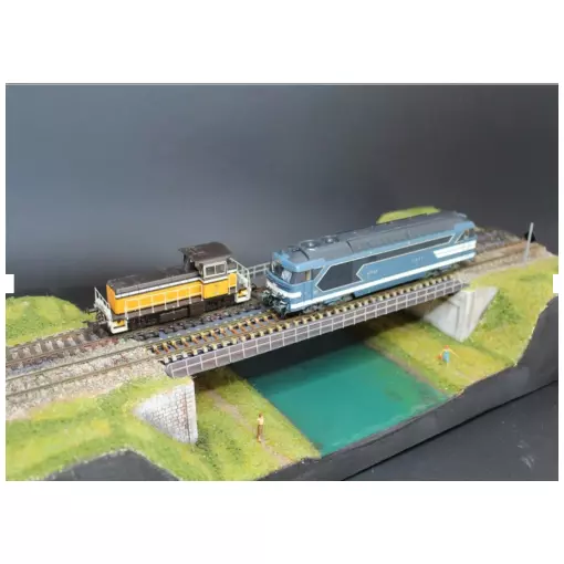 Pont métallique 2 voies avec culées - 250 mm BoisModelisme 108009 - HO 1/87