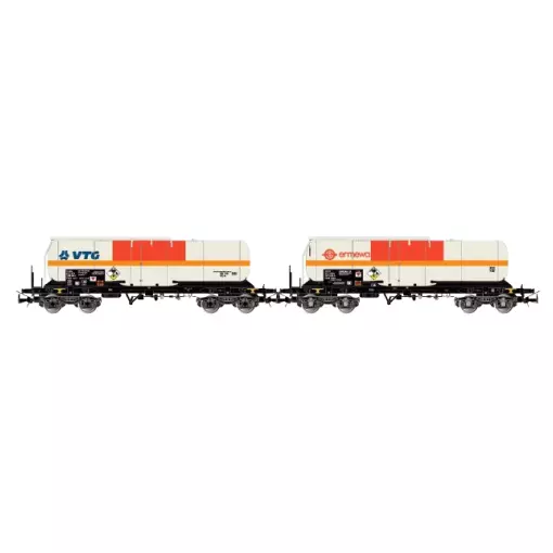 Lot de 2 Wagons-Citernes VTG & Ermewa - JOUEF 6250 - 1/87 - SNCF - EP. VIagons-Citernes VTG & Ermewa - JOUEF HJ6250 - HO 1/87 - SNCF - EP VI