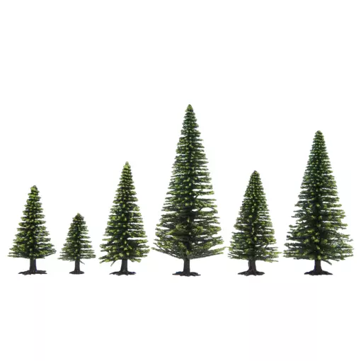 Pack de 25 sapins Noch 32825 - N 1/160 - Z 1/220 - Hauteur 35 à 90 mm