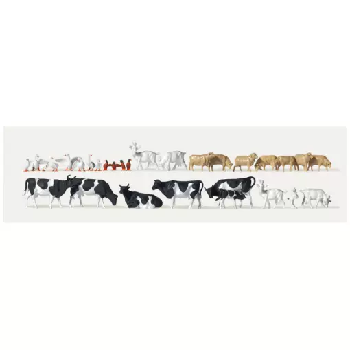 Set di 30 animali da fattoria Merten 0212584 - HO 1/87