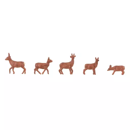 Lote de 5 ciervos Faller 151924 - HO 1:87 - Pintado