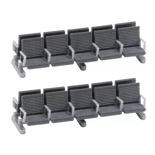 2er-Pack Bänke mit 10 Sitzplätzen - Faller 180867 - HO: 1/87 - 40x15x13mm