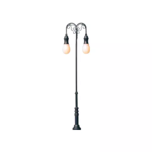 Lampadaire de parc à 2 mâts Brawa 84036 - HO 1/87 - LED - hauteur 100 mm