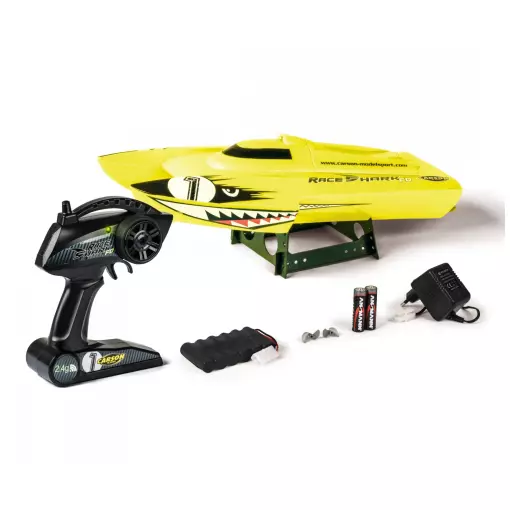 Catamaran Race Shark FD - 2.4G 100% RTR - LED - Jaune - Carson 500108029