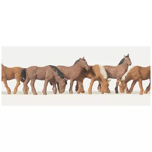 Set van 6 paarden - Merten 0215018 - HO 1/87