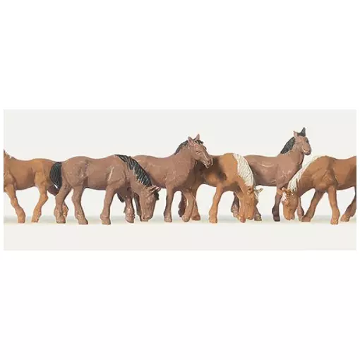 Lot de 6 Chevaux - Merten 0215018 - HO 1/87 