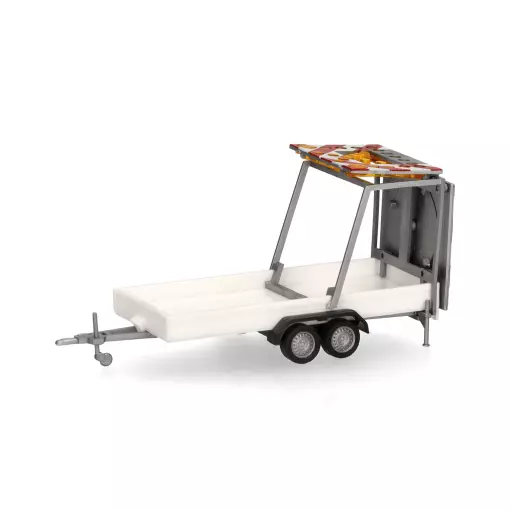 Remorque de signalisation 2 essieux - Herpa 052368-004 - HO 1/87