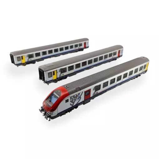 3 TER Burgundy coaches - Ls Models 41233DC - HO 1/87 - SNCF