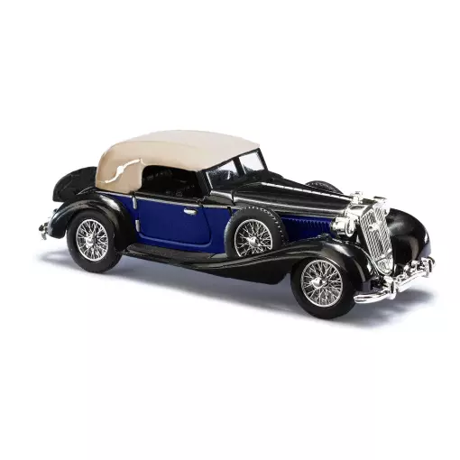 Horch 853 Cabrio blau, schwarz und beige, BUSCH 41317 - HO: 1/87 - -