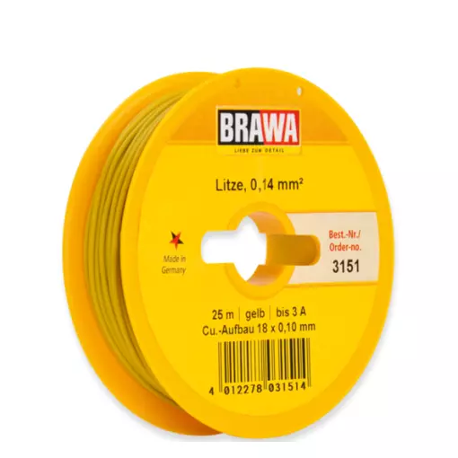 Bobine de fil jaune 0.14 mm² - 25 m