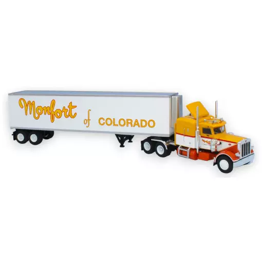 Semi remorque frigorifique Peterbilt 359, Montfort of Colorado, 1973 - Brekina 85719 - HO 1/87