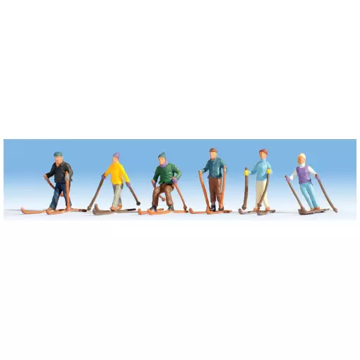 Set of 6 adult skiers NOCH 15828 - HO 1/87