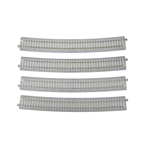 4 rails courbes traverses en béton Unitrack (R1606-11.25) - Kato 2-331 - HO 1/87