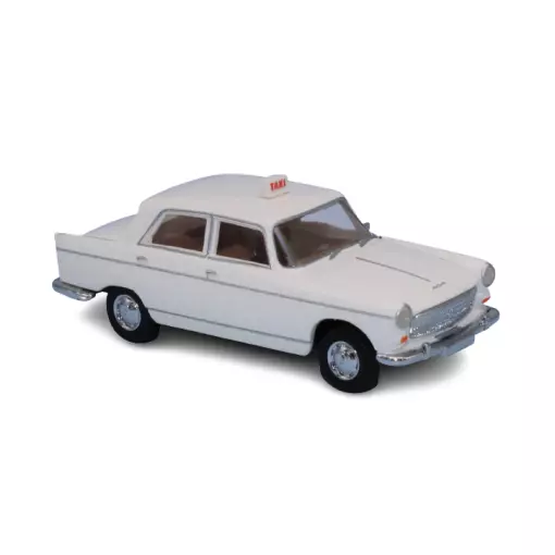 Voiture TAXI Peugeot 404 berline blanche BREKINA 92987 SAI 2330 - HO 1/87