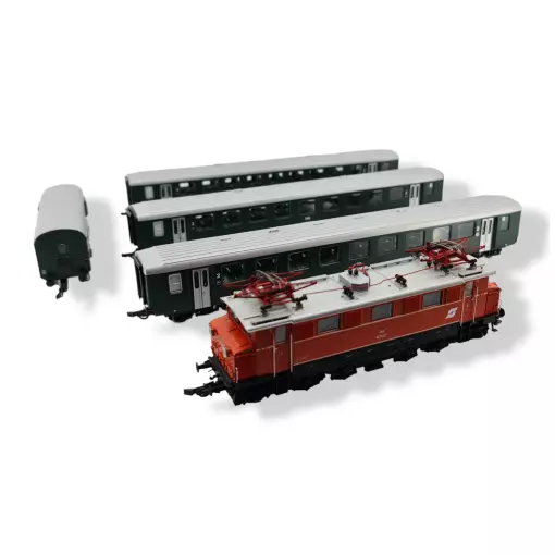 Set van 5 analoge elektrische treinelementen 1670-27 & ROCO reizigersrijtuigen 61493 - OBB HO