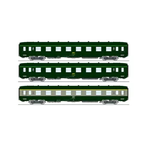 Set van 3 DEV A7 ex-B8 U53 / 2x B8 ex-A8 REE MODELES VB396 SNCF rijtuigen - Ep IV/V