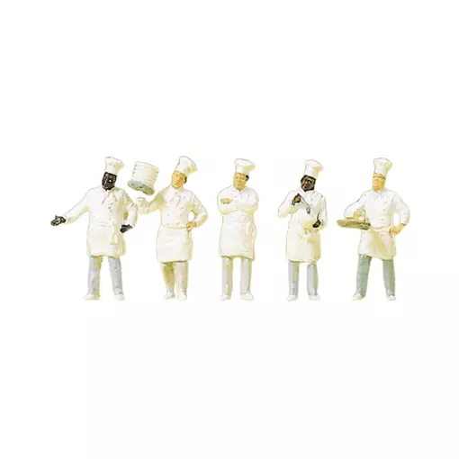 Set of 5 chefs II PREISER 10330 - HO 1/87