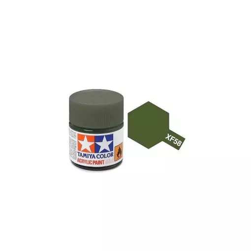 Peinture acrylique en pot - Vert Olive Foncée MAT XF58 - TAMIYA 81758 - 10ml