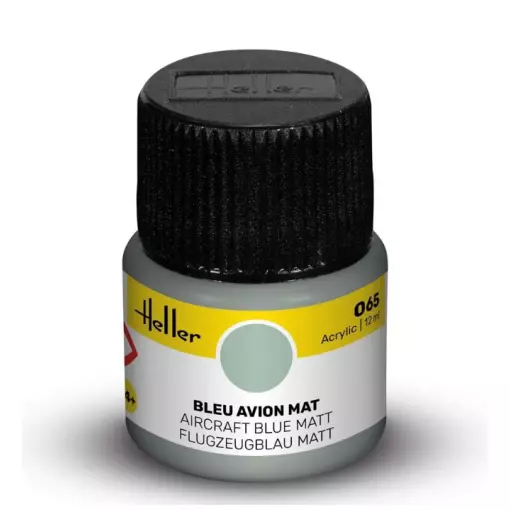 Peinture acrylique en pot - HELLER 9065 - bleu avion mat - 12ml