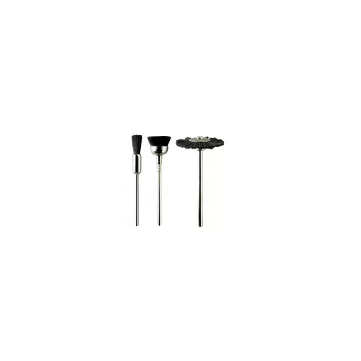 Set mit 3 schwarzen Borstenbürsten | PGM.4120 | Durchmesser 5, 12 und 21mm