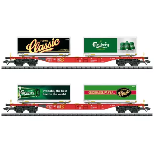 Coffret de wagons de transport de conteneurs HO 1/87 - Trix 24509