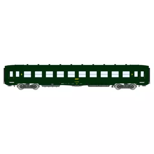 Une voiture DEV AO B10 U52 vert 301 - REE MODELS VB393 - SNCF - HO 1/87 - Ep IV