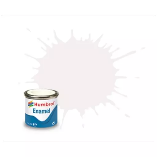 Peinture cellulosique couleur Blanc Satine N°130 - Humbrol AA1434 - 14 mL