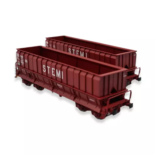 Set de 2 wagons tombereaux DMH Stemi - Ls Models 31117 - HO : 1/87 - SGW - EP V