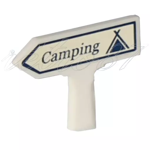 Panneau Michelin d'indication de lieu, vers la gauche : Camping - SAI 8416 - HO 1/87