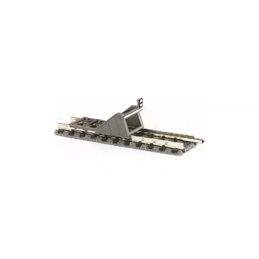 Ballasted straight track with buffer - 57.5mm Fleischmann 9116 - N : 1/160 - Code 80